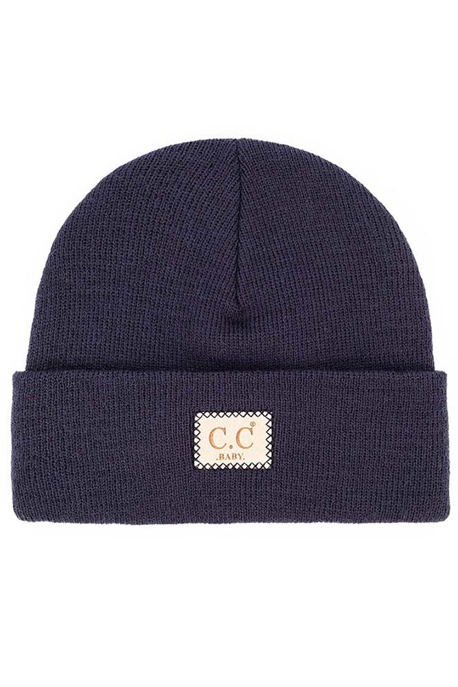 Navy Classic Ribbed Kids Beanie Baby - Doodlebug's Children's Boutique