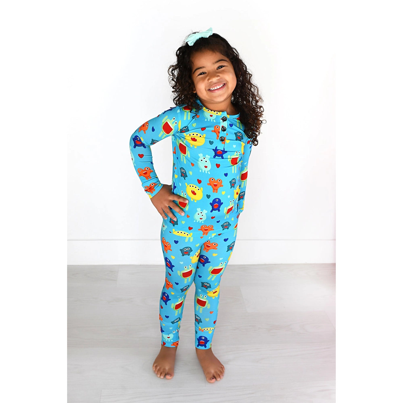 Finn Valentine Monster 2 Piece Pajama - Doodlebug's Children's Boutique