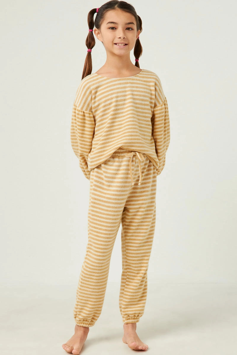 Mustard Stripe Top & Jogger Set - Doodlebug's Children's Boutique
