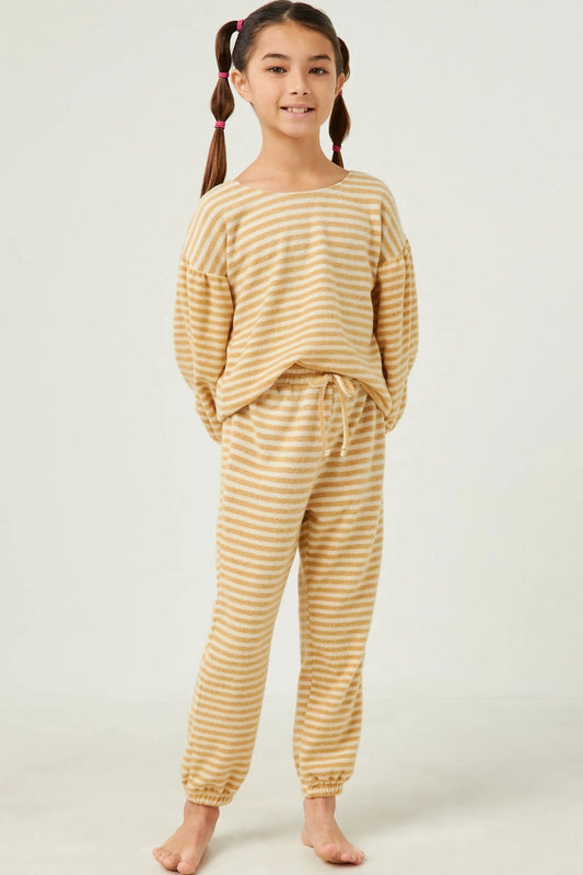 Mustard Stripe Top & Jogger Set - Doodlebug's Children's Boutique