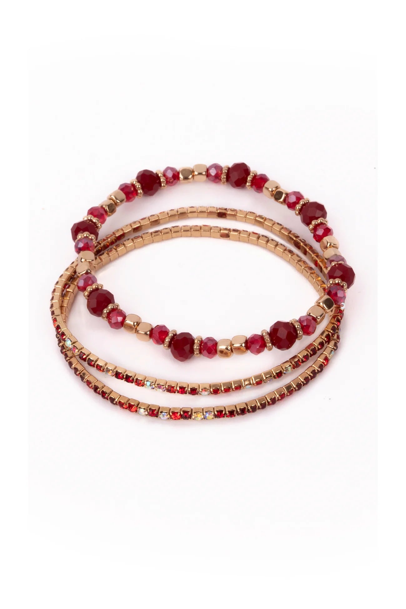 All Aglow Ruby Red Bracelet Set  - Doodlebug's Children's Boutique