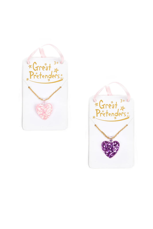 Boutique Glitter Heart Necklace - Doodlebug's Children's Boutique