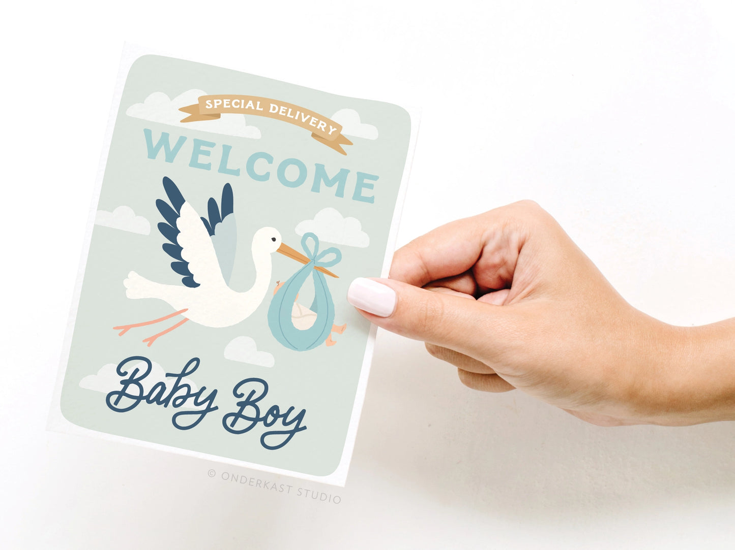 Welcome to the World, Baby Boy Greeting Card - Doodlebug's Children's Boutique