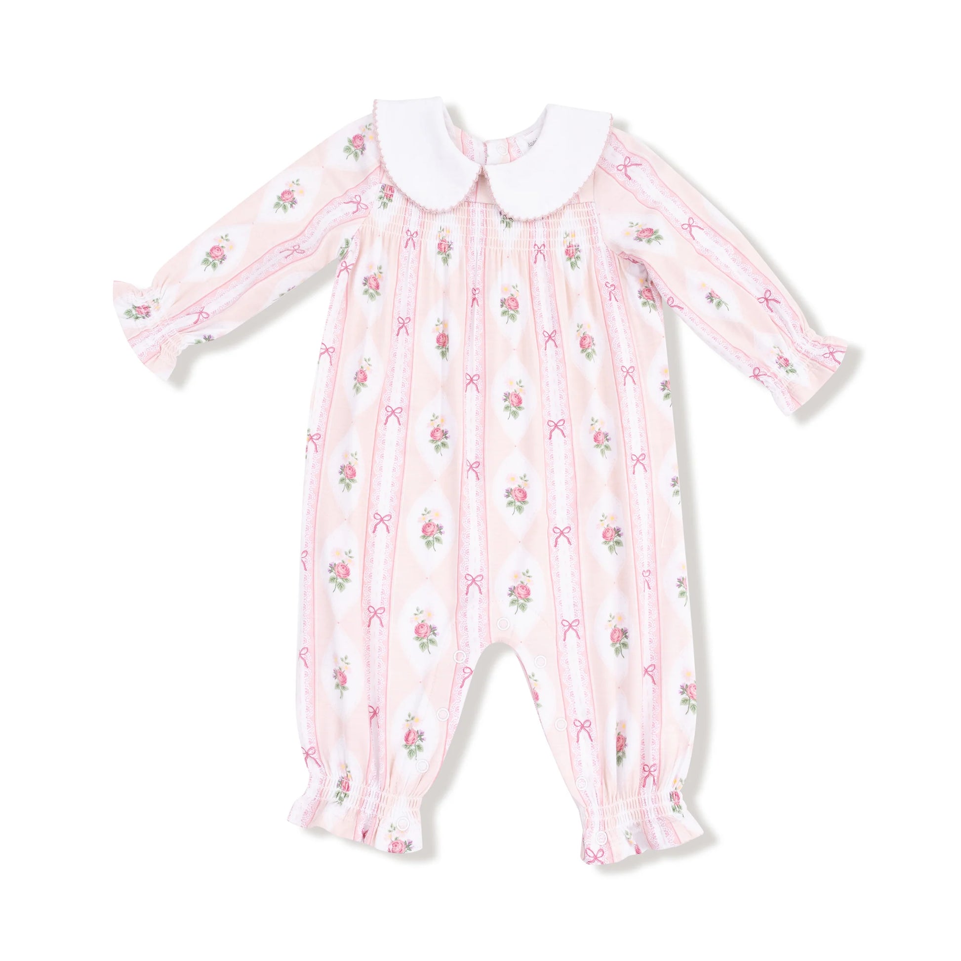 Ogee Lace Floral Smocked Long Sleeve Romper - Doodlebug's Children's Boutique