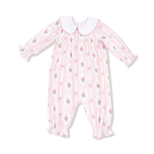 Ogee Lace Floral Smocked Long Sleeve Romper - Doodlebug's Children's Boutique