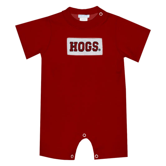 Hogs Smocked Romper  - Doodlebug's Children's Boutique