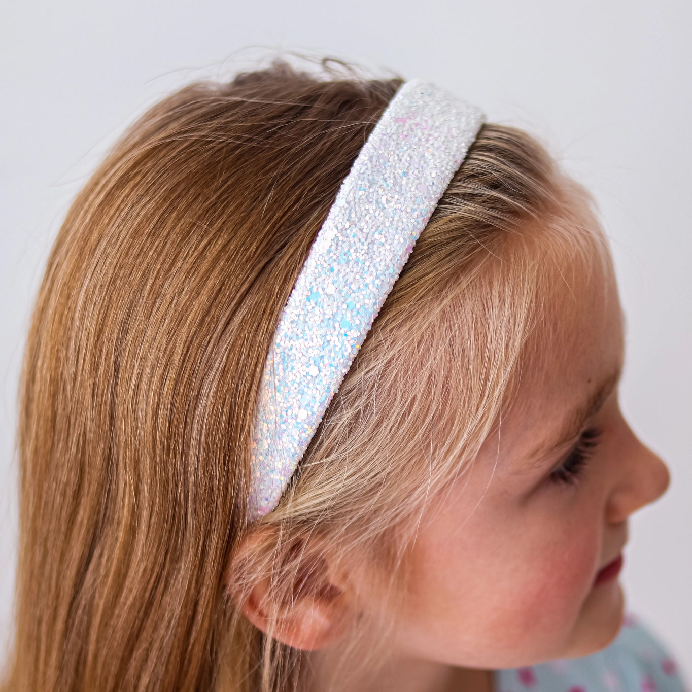 White Chunky Glitter Headband - Doodlebug's Children's Boutique