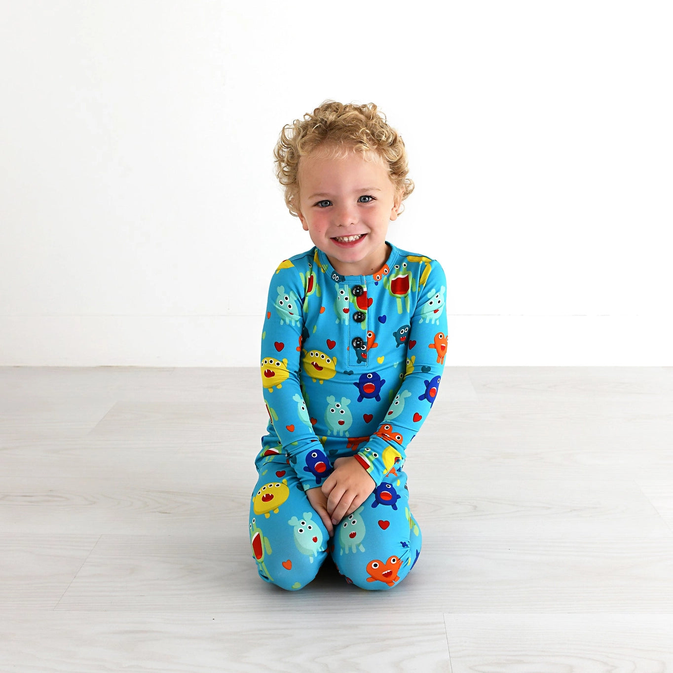 Finn Valentine Monster 2 Piece Pajama - Doodlebug's Children's Boutique