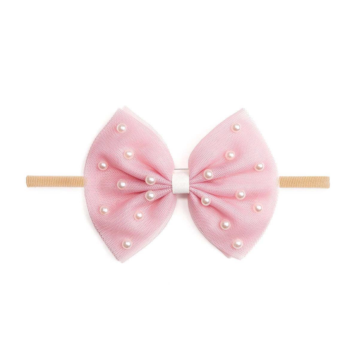 Pretty Pearl Tulle Bow Headband