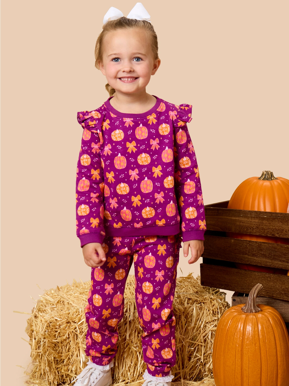 Pumpkins & Bows Flutter Jogger Set