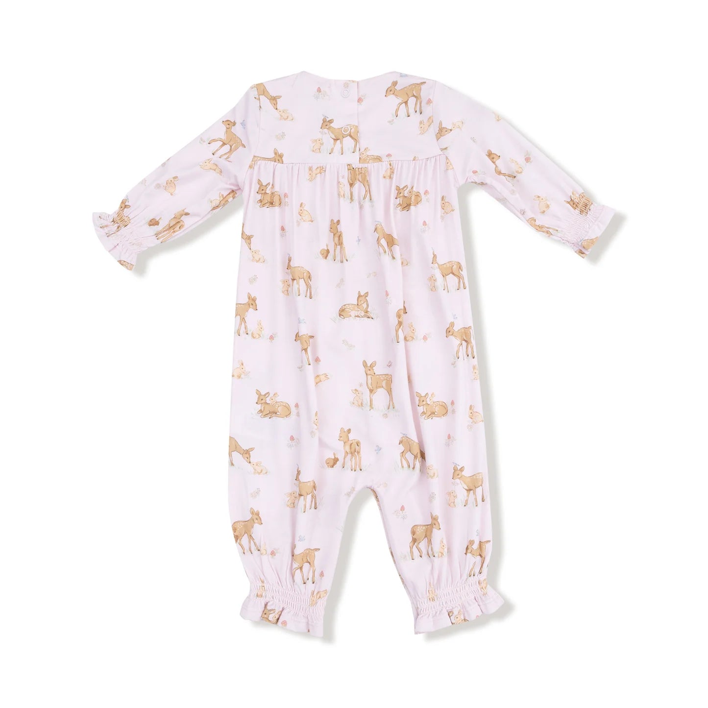Little Fawn Smocked Long Sleeve Romper - Doodlebug's Children's Boutique