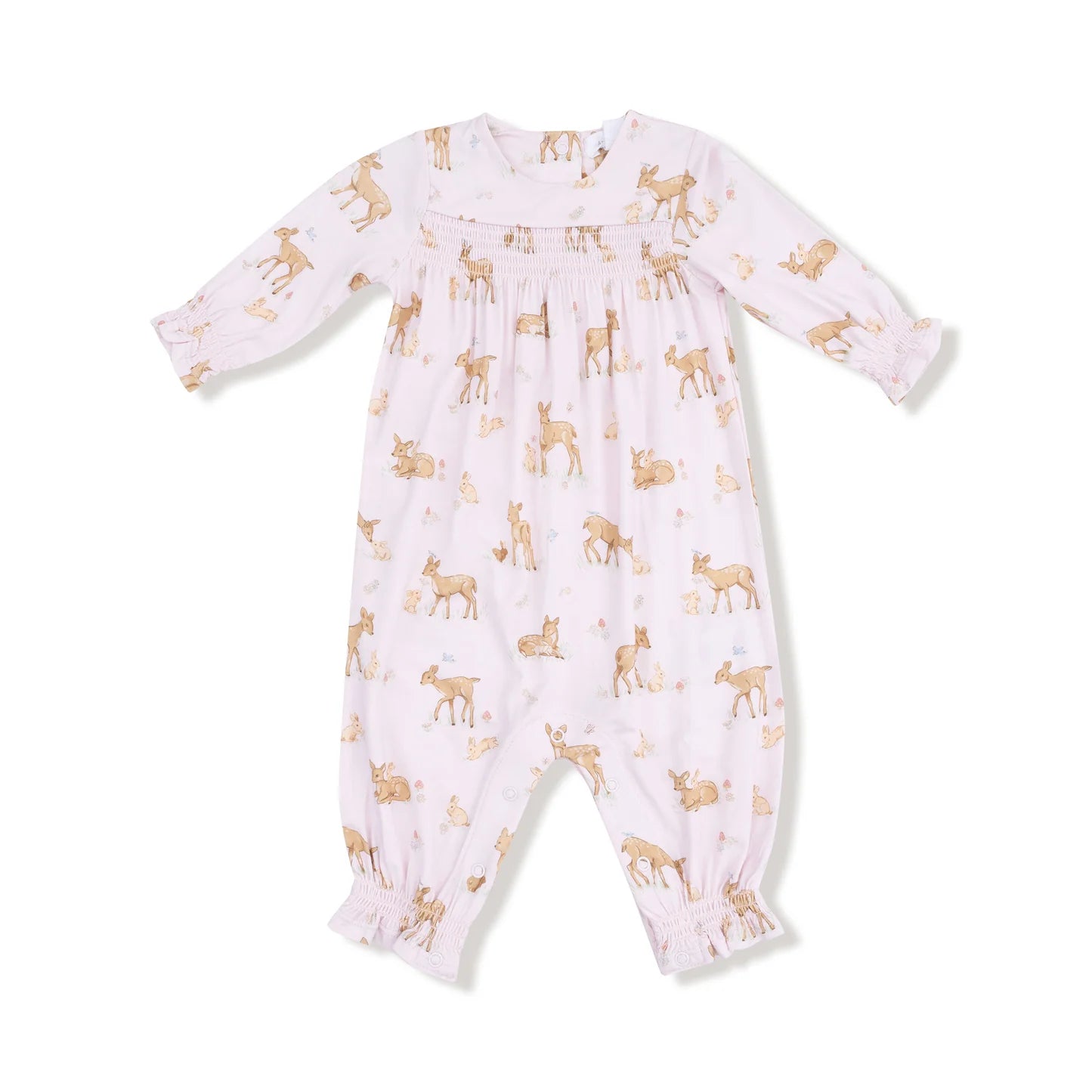 Little Fawn Smocked Long Sleeve Romper - Doodlebug's Children's Boutique