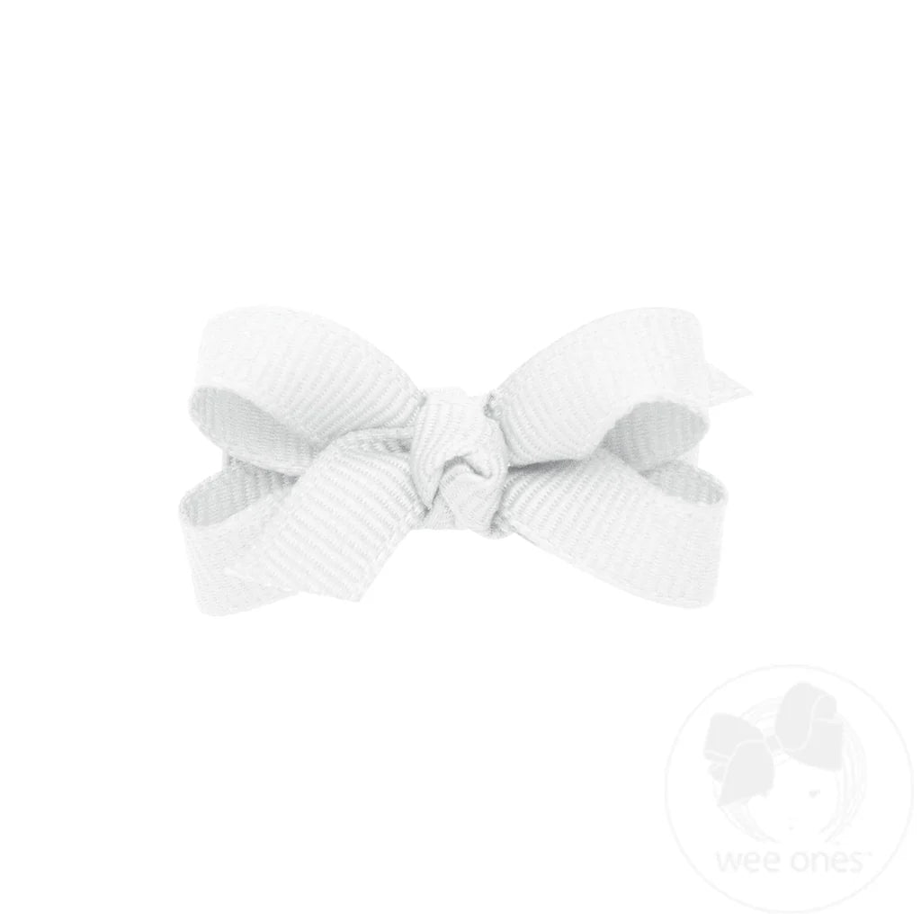 Baby Classic Grosgrain Bow in White - Doodlebug's Children's Boutique