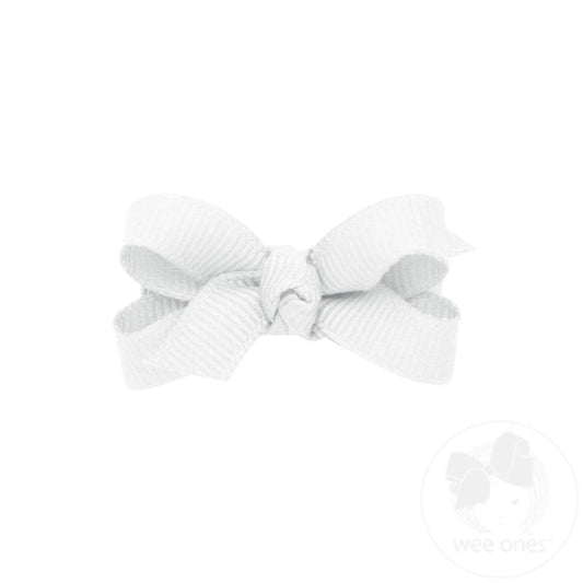 Baby Classic Grosgrain Bow in White - Doodlebug's Children's Boutique