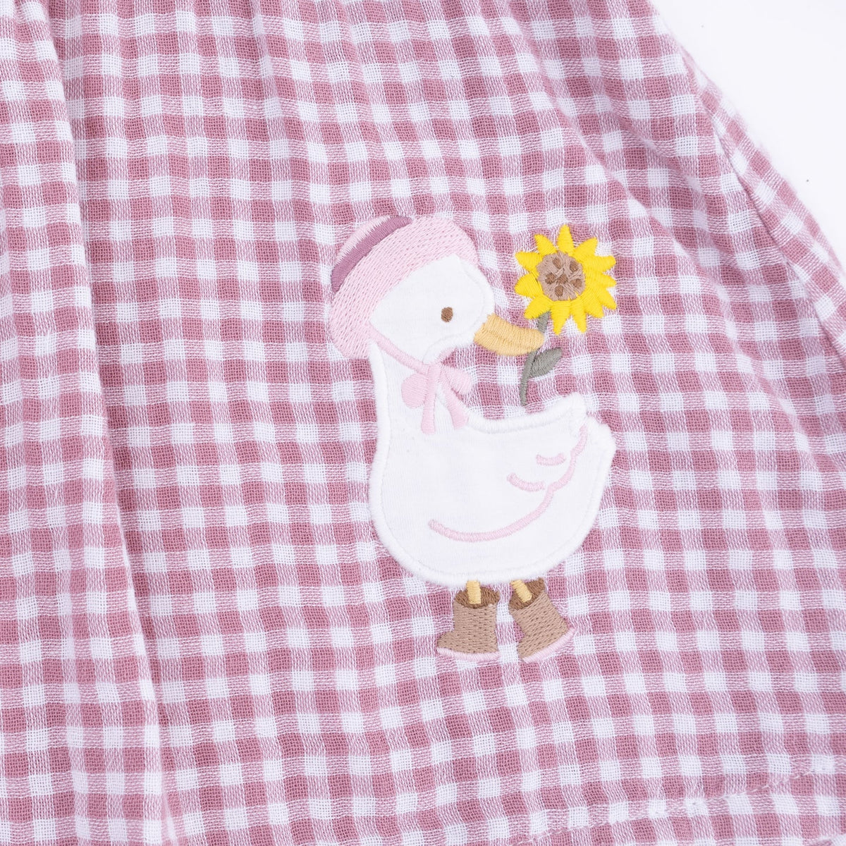 Berry Gingham Goose Ruffle Dress & Legging Set