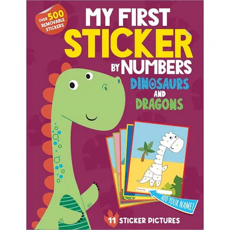 My First Sticker By Numbers: Dinosaurs and Dragons Book  - Doodlebug's Children's Boutique