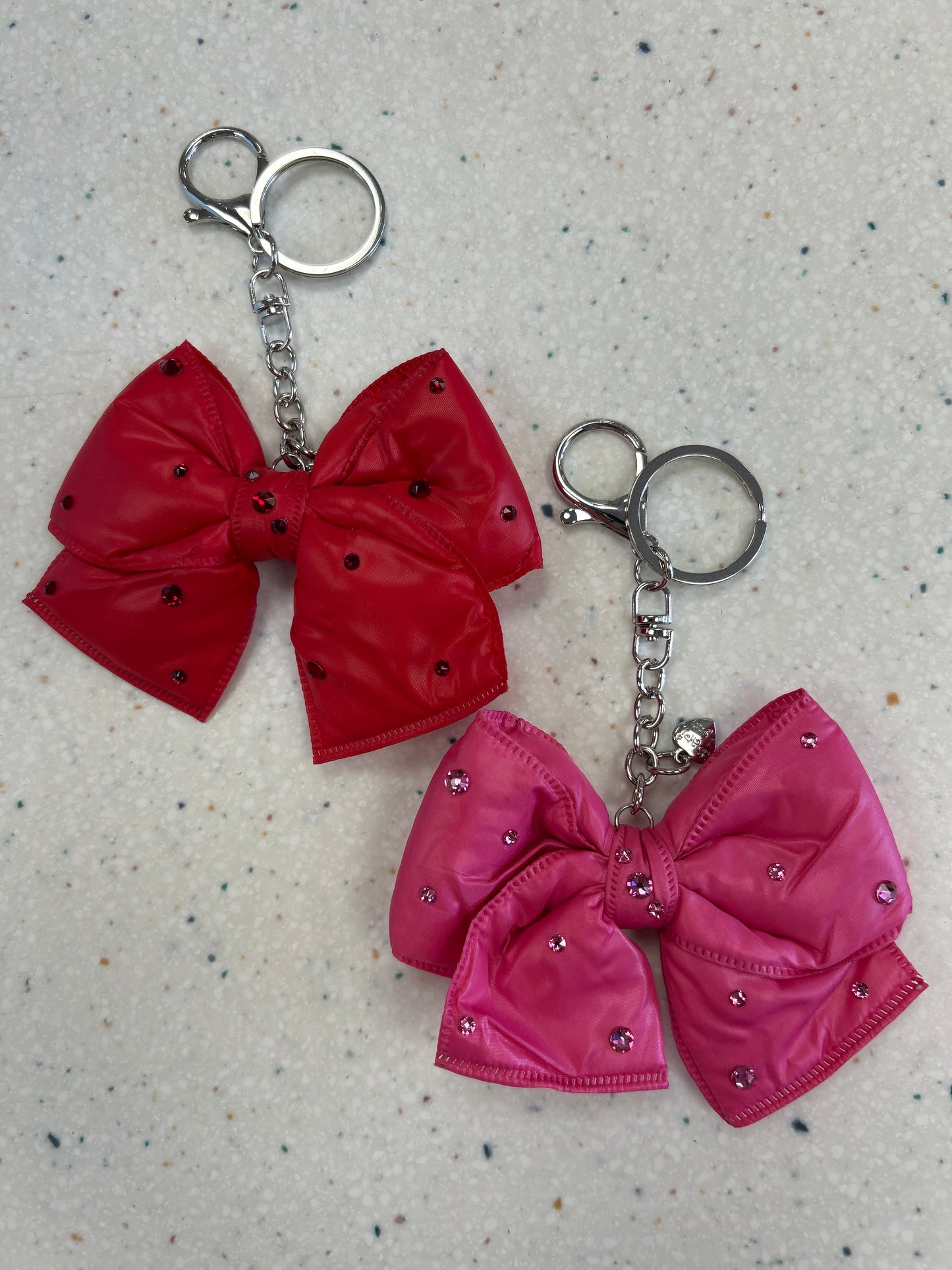 Rhinestone Puffy Bow Keychain - Doodlebug's Children's Boutique