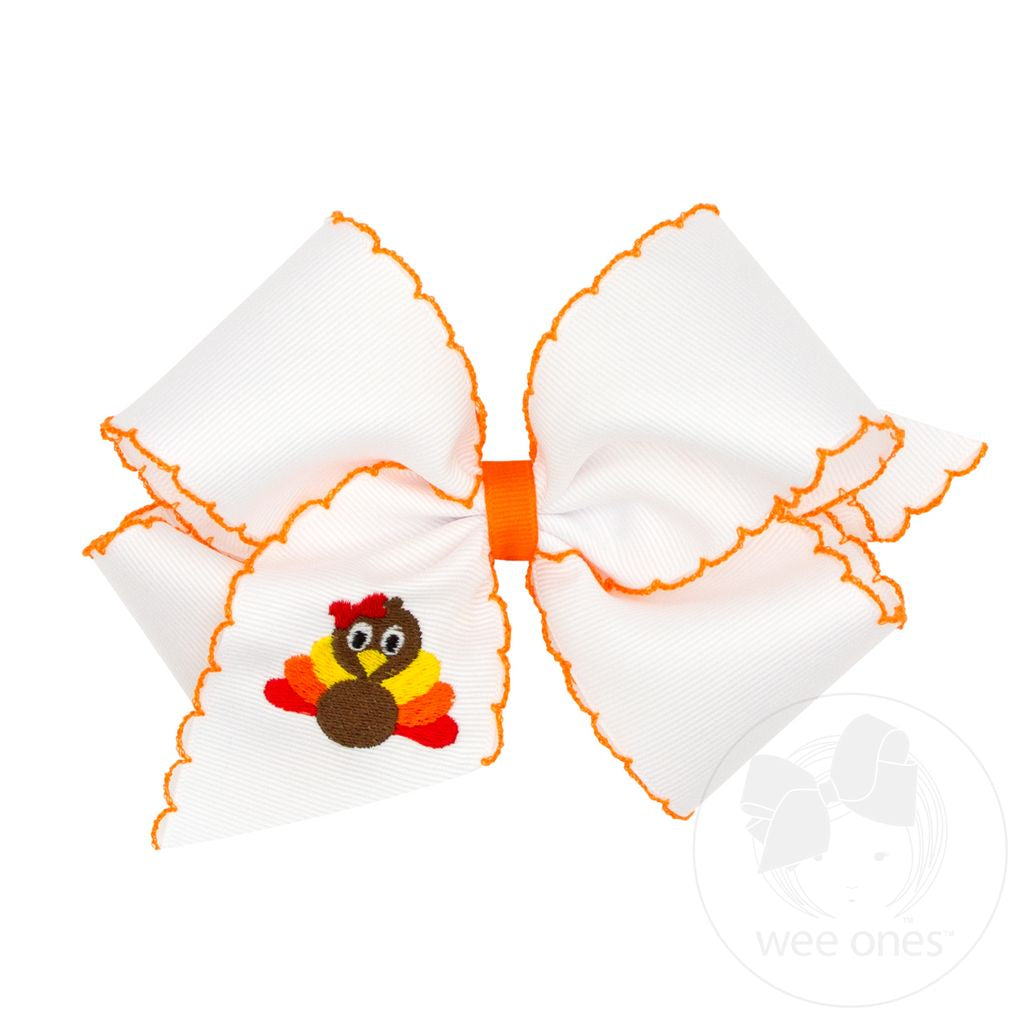 Turkey Moonstitch King Bow  - Doodlebug's Children's Boutique