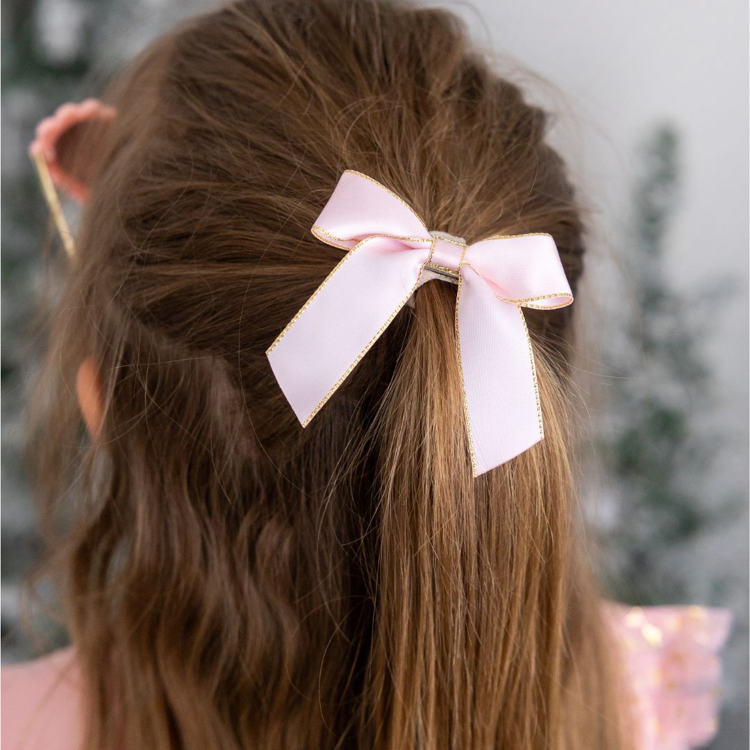 Blush Coquette Bow Clip  - Doodlebug's Children's Boutique