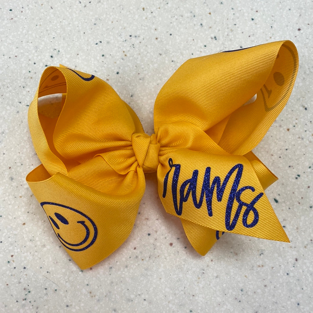 Gold Lakeside Rams Bow Smile+Rams - Doodlebug's Children's Boutique