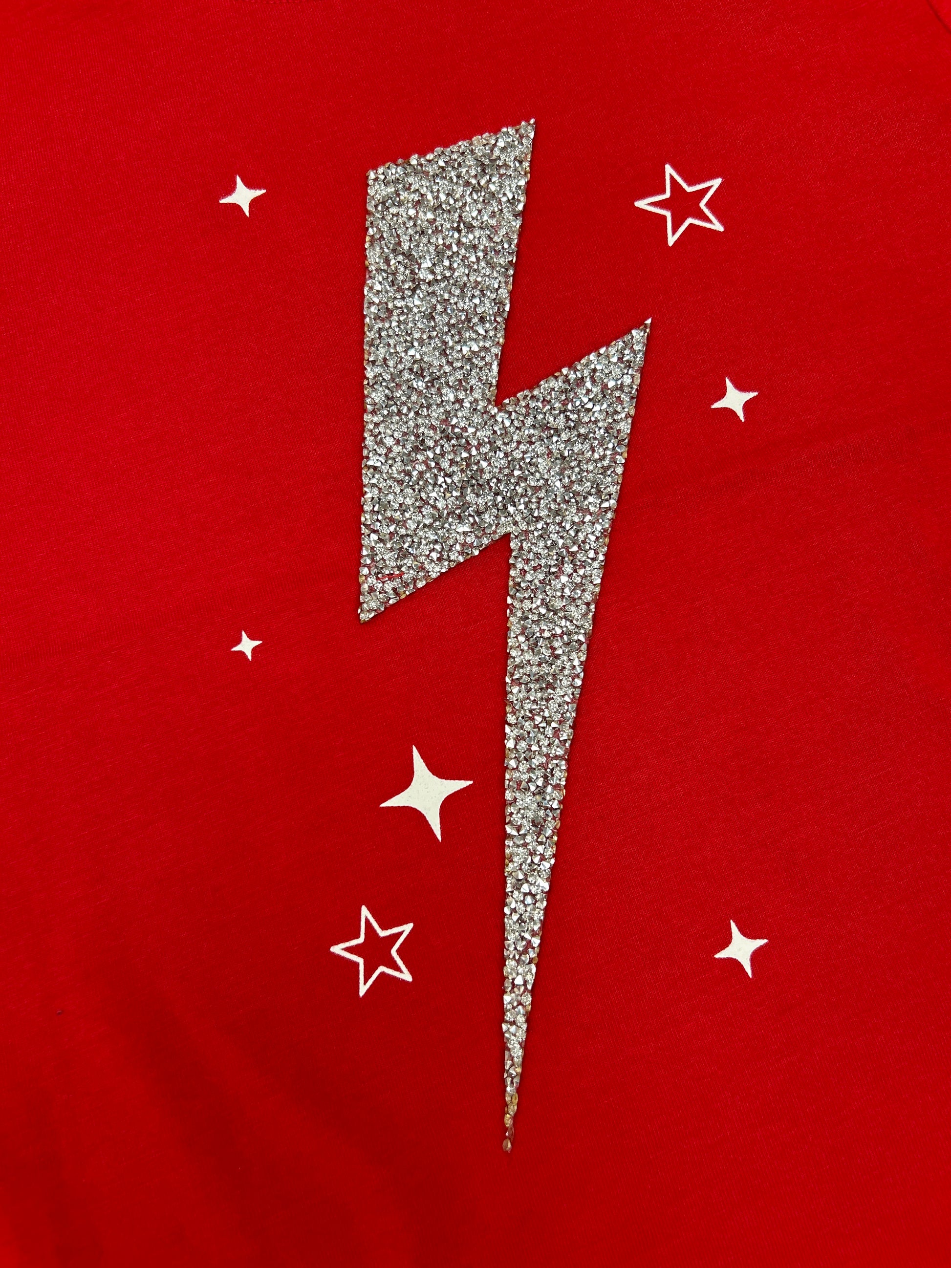 Lightning Bolt Cropped Tee  - Doodlebug's Children's Boutique