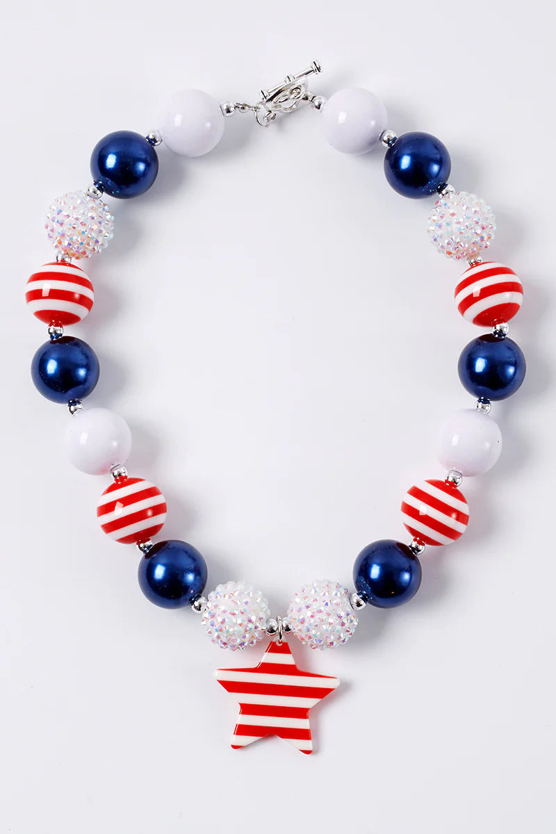 Red Star Chunky Necklace  - Doodlebug's Children's Boutique