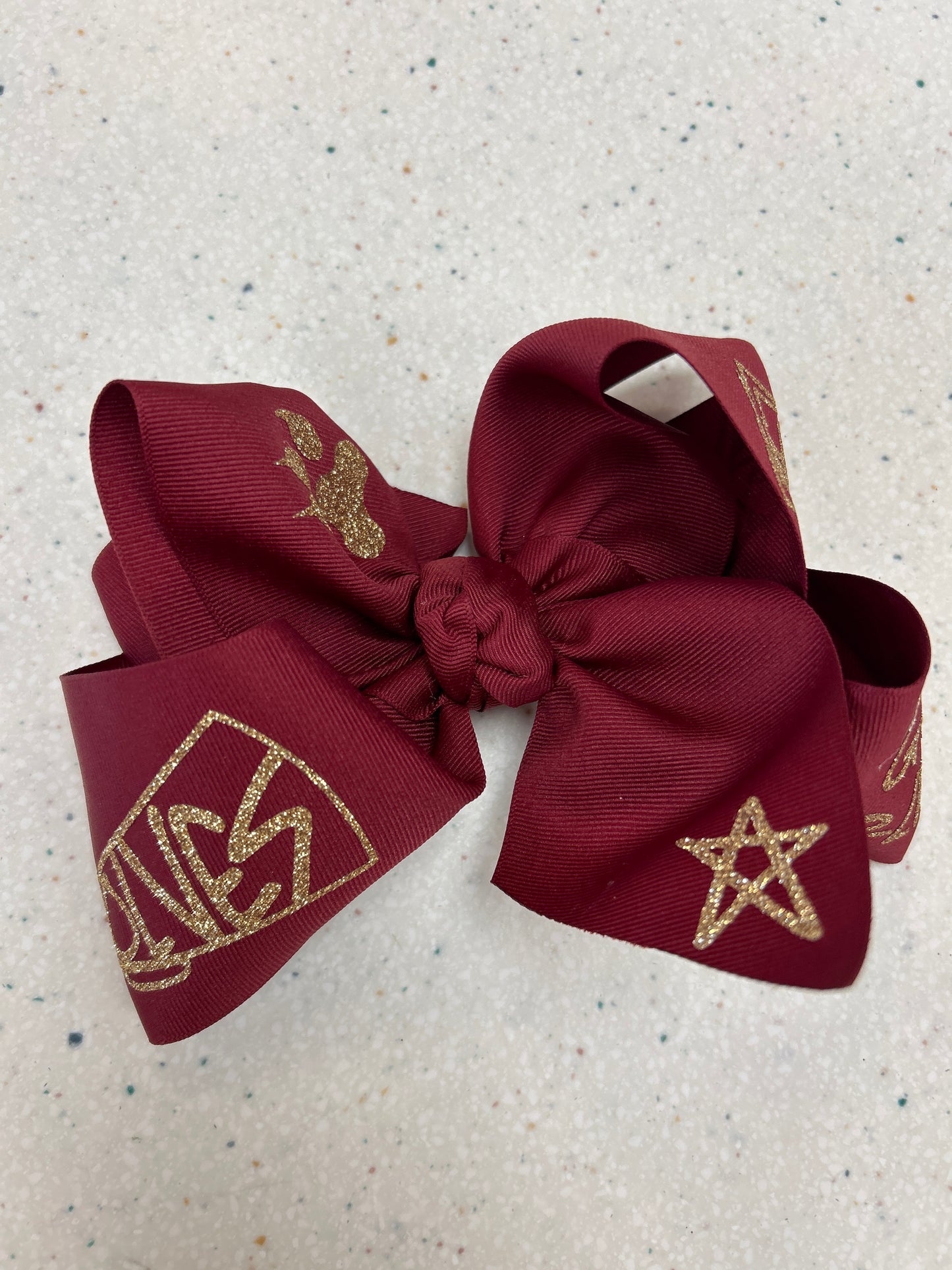 Maroon Lake Hamilton Wolves Bow Go Wolves - Doodlebug's Children's Boutique