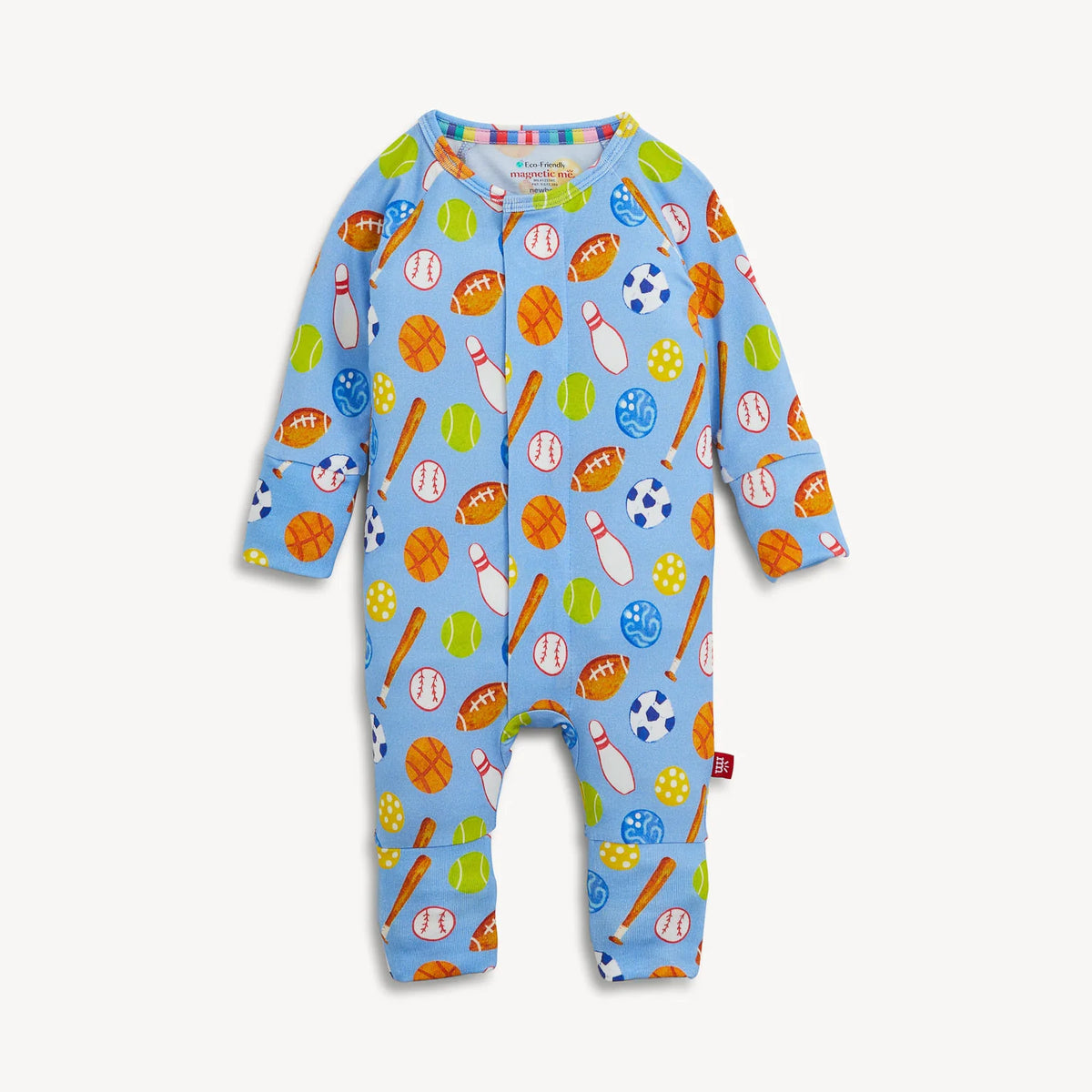 All Over Sports Modal Magnetic Coverall - Doodlebug's Children's Boutique