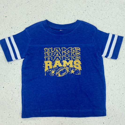 Rams Football Ringer Tee  - Doodlebug's Children's Boutique