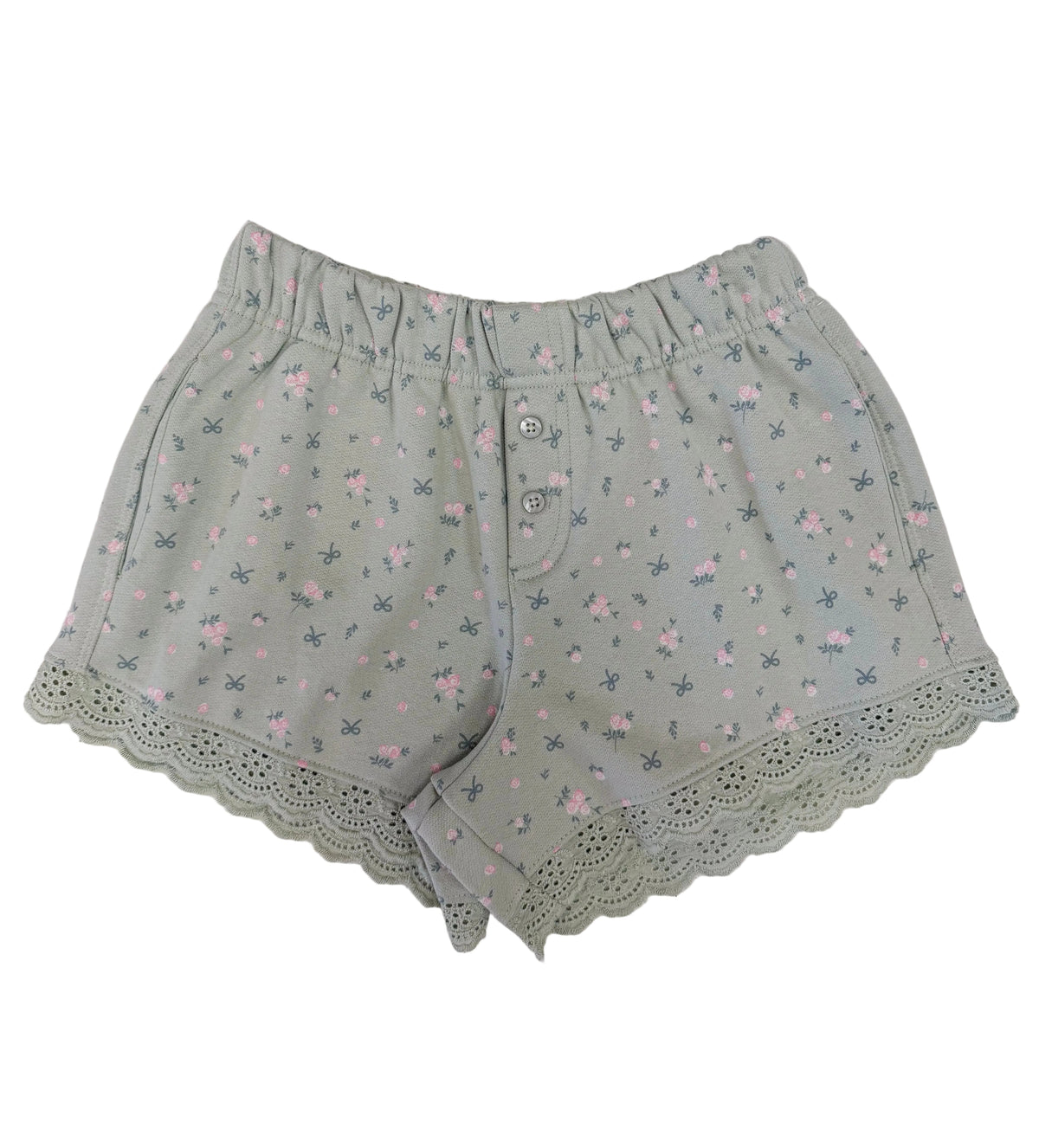 Floral Print Mockneck Sweatshirt & Shorts Set