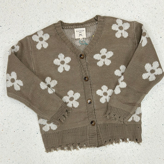 Distressed Daisy Cardigan  - Doodlebug's Children's Boutique