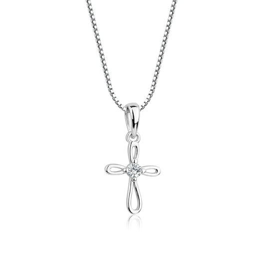 Sterling Silver Children's Infinity Cross Necklace  - Doodlebug's Children's Boutique