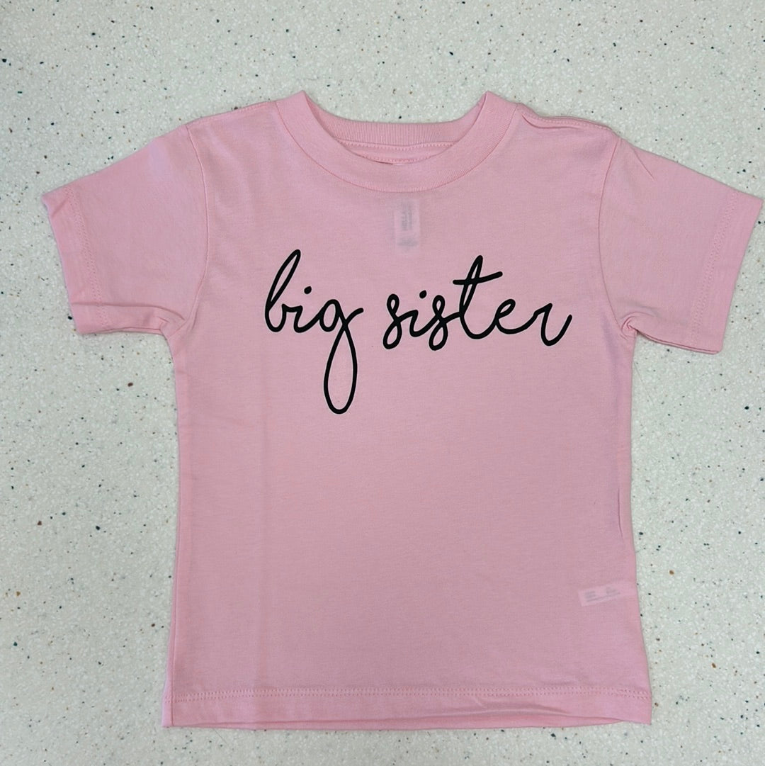 Light Pink Big Sister Tee  - Doodlebug's Children's Boutique