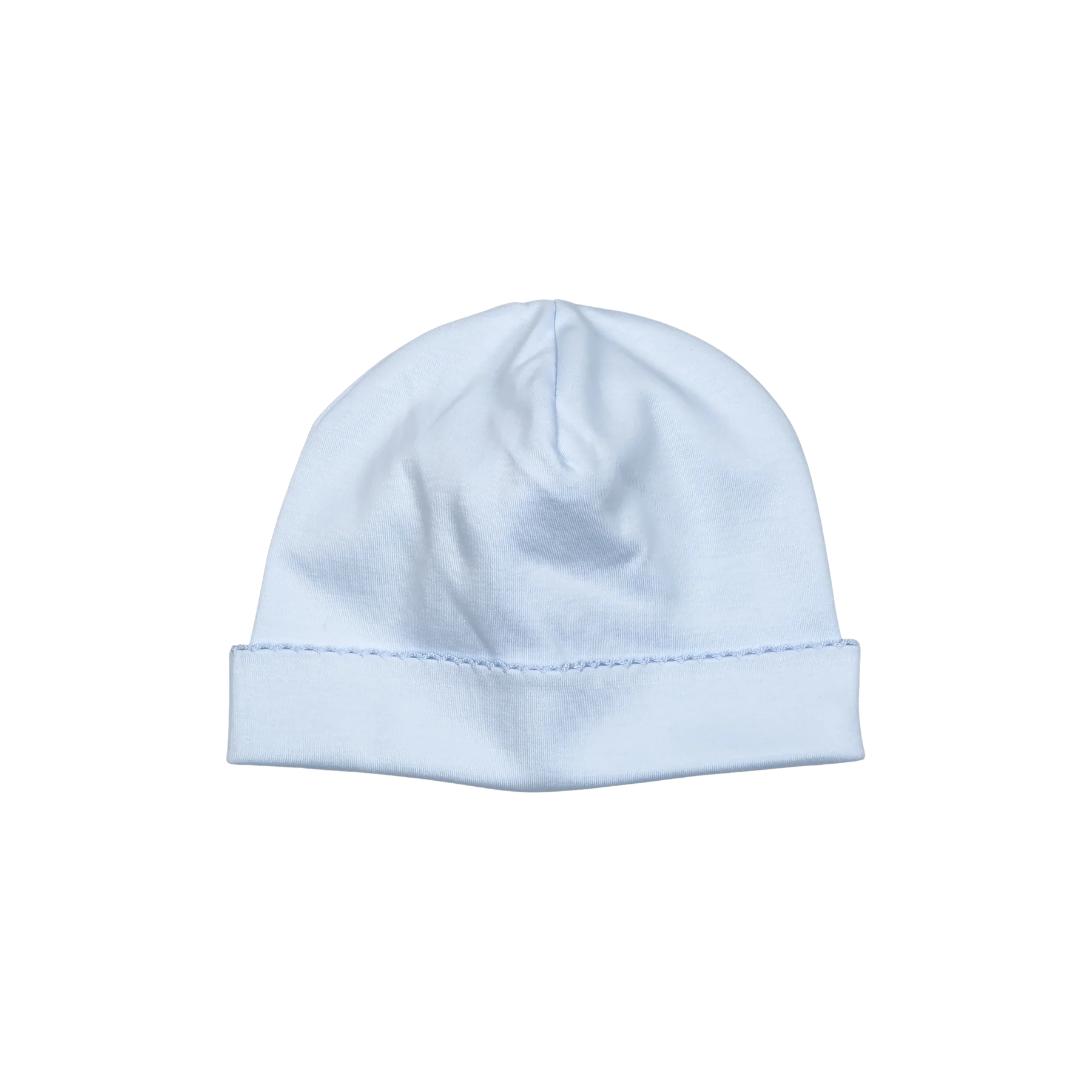 Blue Pima Beanie with Picot Trim - Doodlebug's Children's Boutique