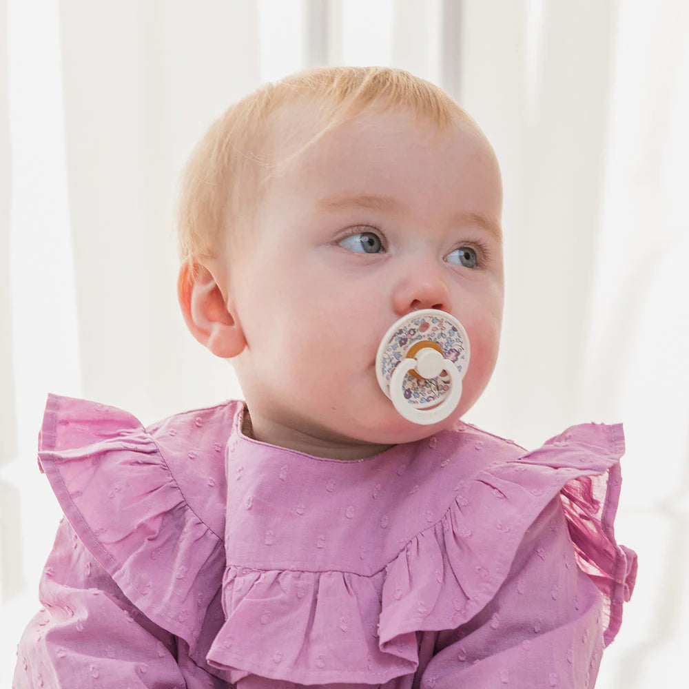 BIBS X LIBERTY Pacifier Two Pack in Eloise Blush Mix  - Doodlebug's Children's Boutique