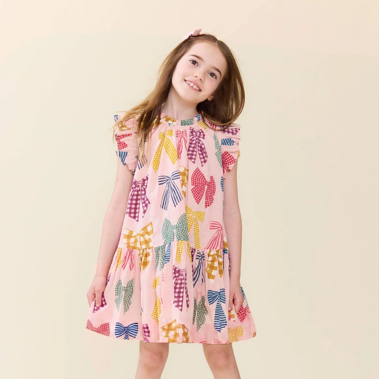 Harper Dress in Patterned Bows - Doodlebug's Children's Boutique