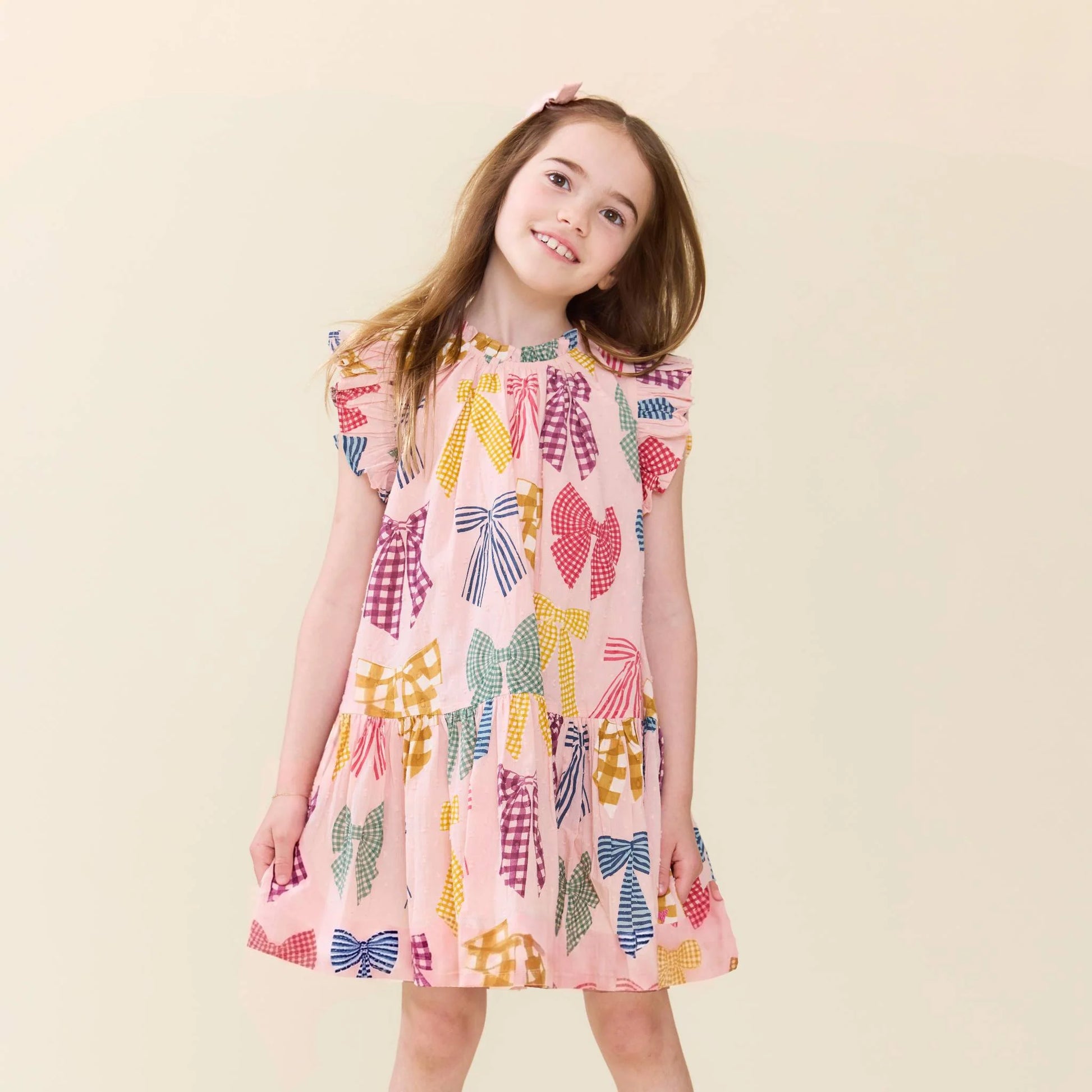 Harper Dress in Patterned Bows - Doodlebug's Children's Boutique