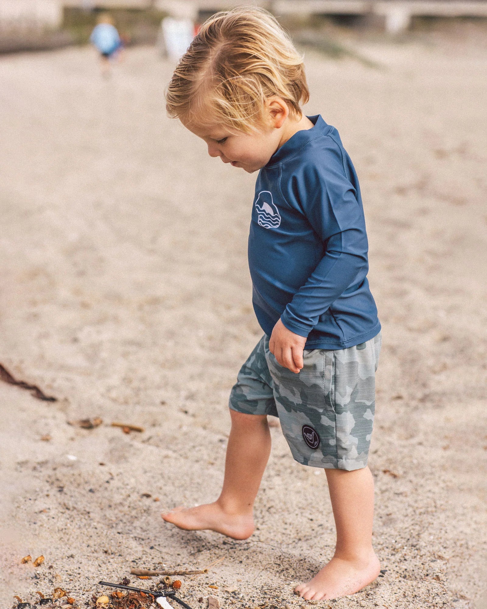 Icon Long Sleeve Rash Guard in Navy  - Doodlebug's Children's Boutique