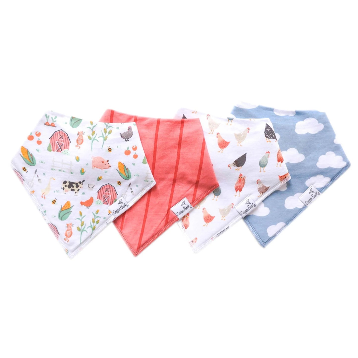 Farmstead 4 Pack Bandana Bibs - Doodlebug's Children's Boutique