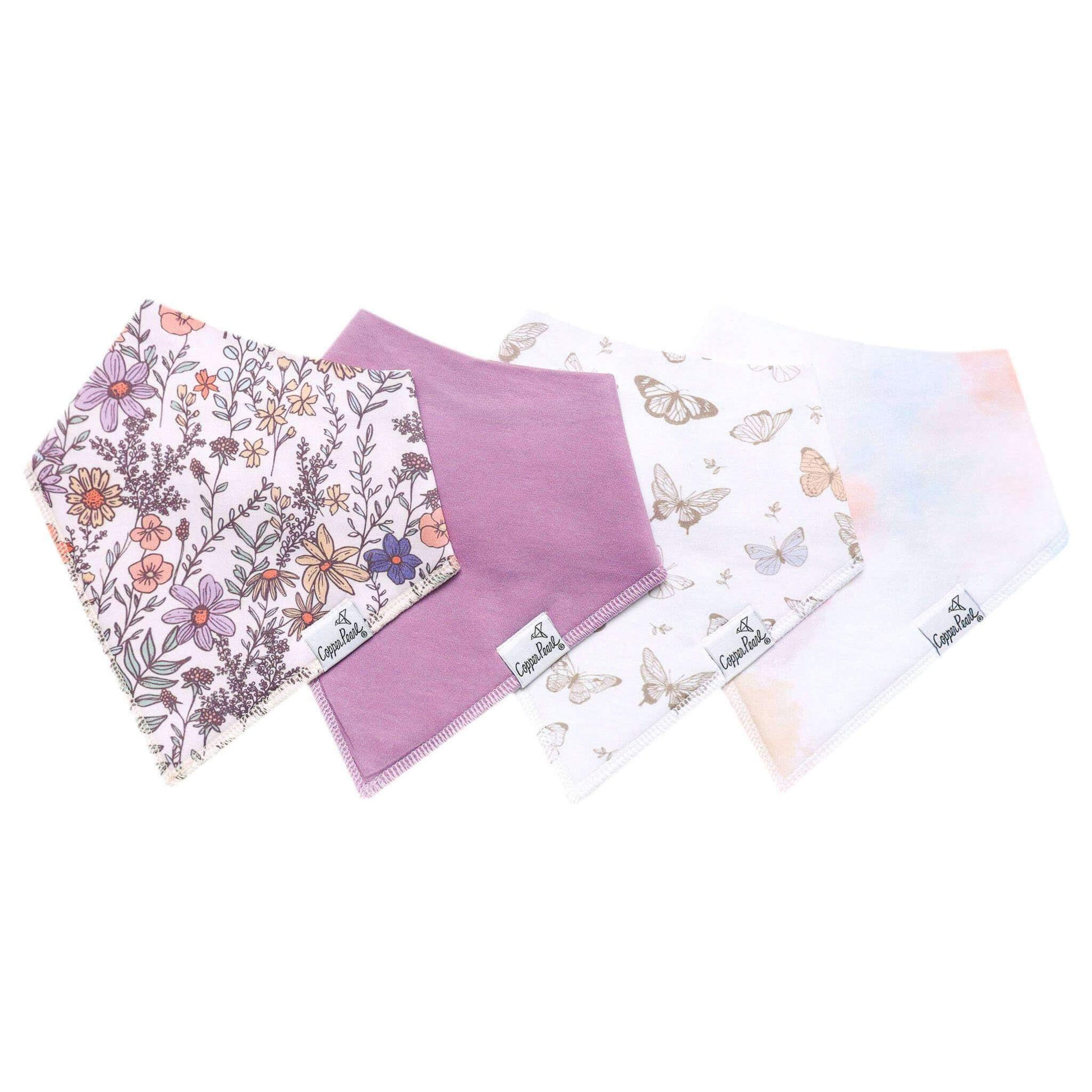 Flora 4 Pack Bandana Bibs - Doodlebug's Children's Boutique