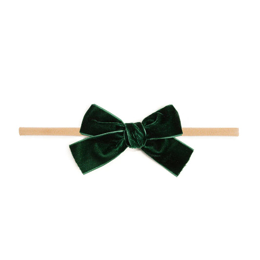 Emerald Green Velvet Bow Headband