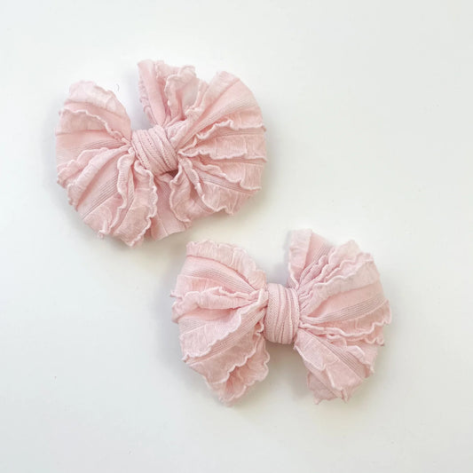 Ballet Pink Ruffle Clip Set of Two  - Doodlebug's Children's Boutique