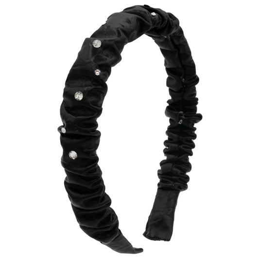 Black Crinkle Rhinestone Headband - Doodlebug's Children's Boutique