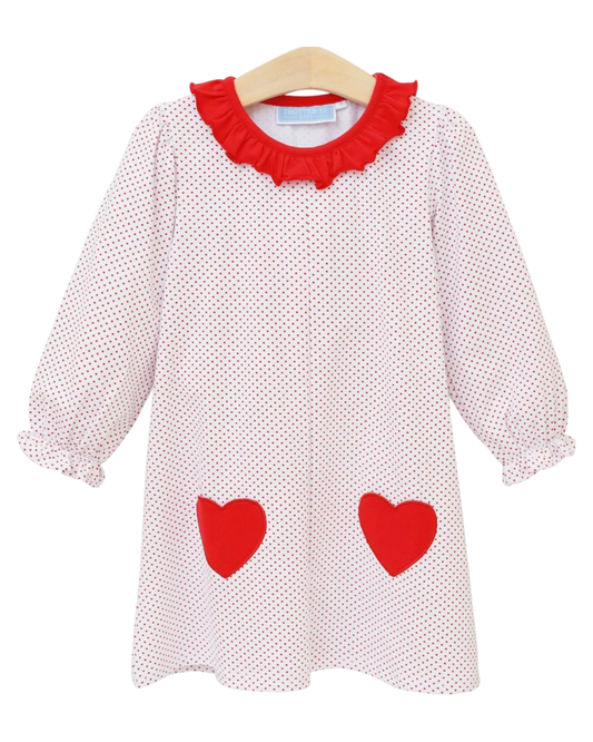 Be Mine Red Dot Heart Pocket Dress