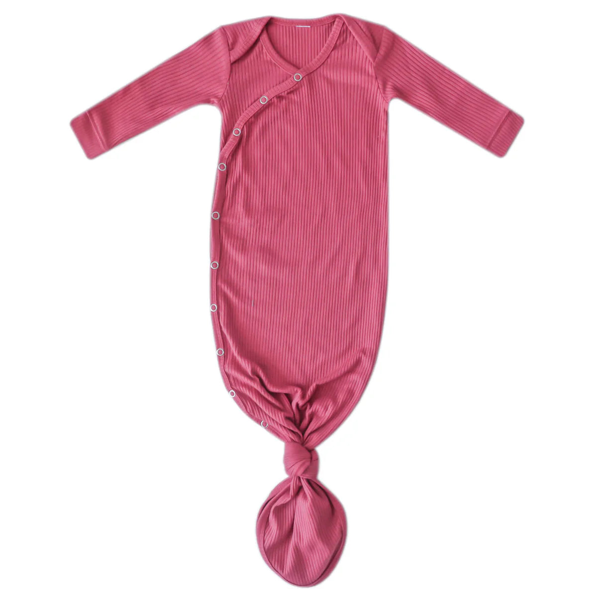 Berry Rib Knit Knotted Gown  - Doodlebug's Children's Boutique
