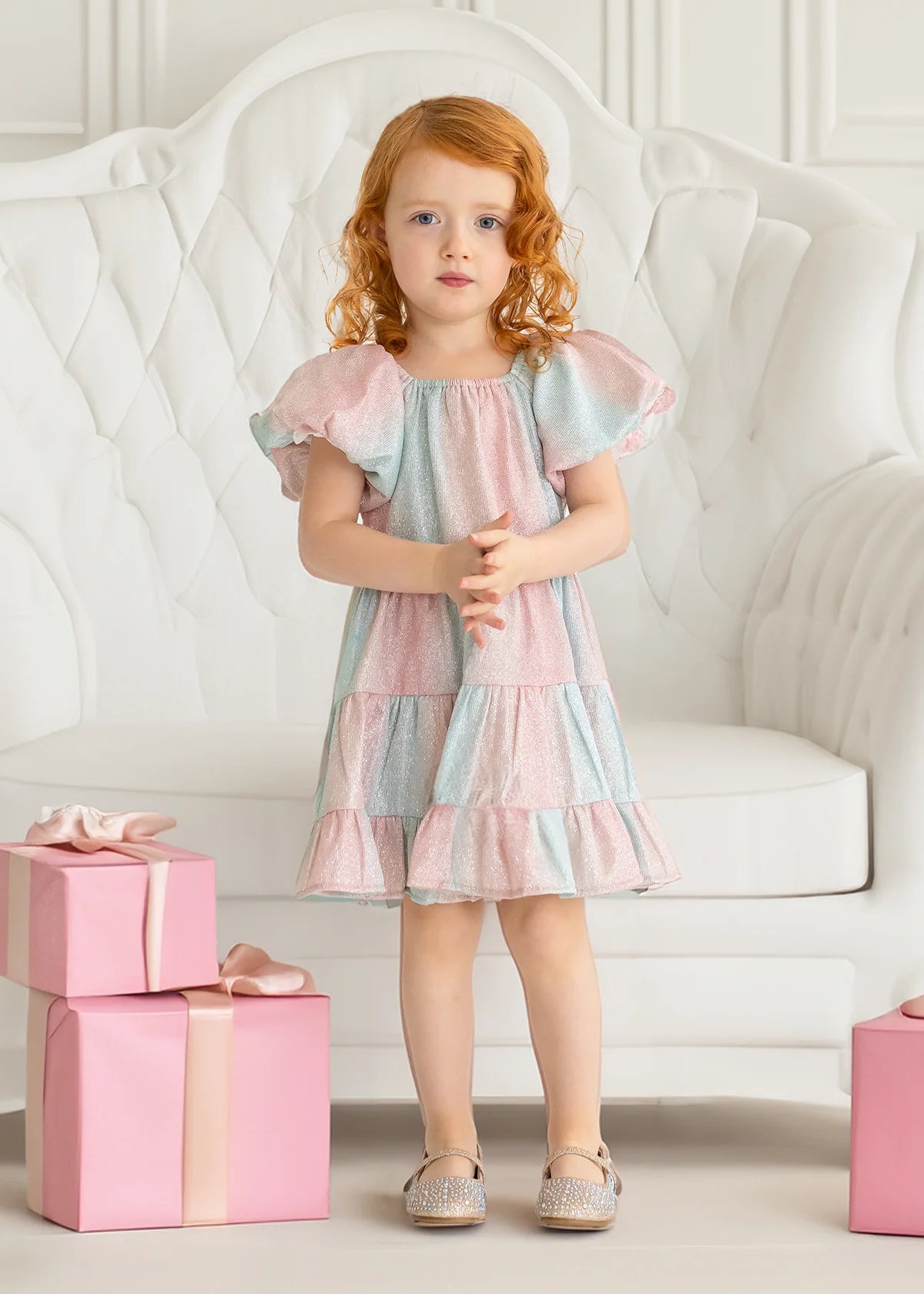 Pink Shimmer Dress  - Doodlebug's Children's Boutique