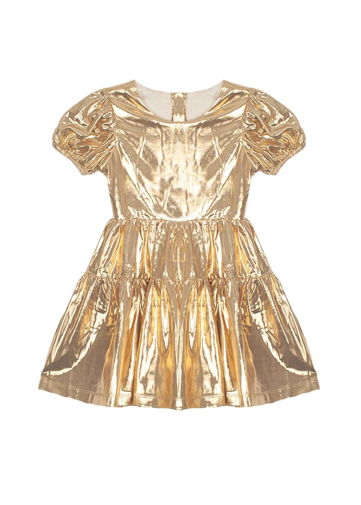 Ring a Ding Shimmery Gold Dress  - Doodlebug's Children's Boutique