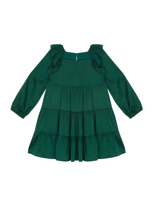 Mistletoe Emerald Green Tiered Dress  - Doodlebug's Children's Boutique