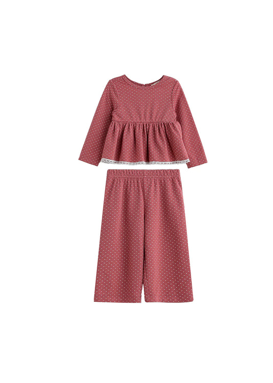 Maribelle Polka Dot Peplum Top & Pant Set - Doodlebug's Children's Boutique