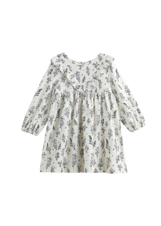 Gracie Long Sleeve Floral Ruffle Dress - Doodlebug's Children's Boutique